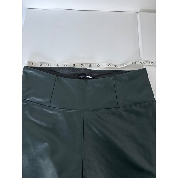 Faux Leather Leggings Bundle Sz L Black & Green Edgy Streetwear High Waist Pants - Picture 11 of 16